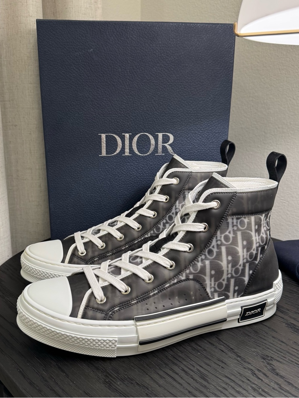Christian Dior B23 League High-Top Sneakers Oblique Black 44